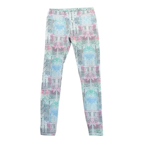 Fabletics Pants - Fabletics Womens Cropped Leggings Multi Color Geo Print Heart Elastic Waist XS